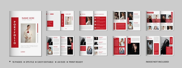 Portfolio magazine template design 16 pages Fashion magazine and a4 architecture portfolio design