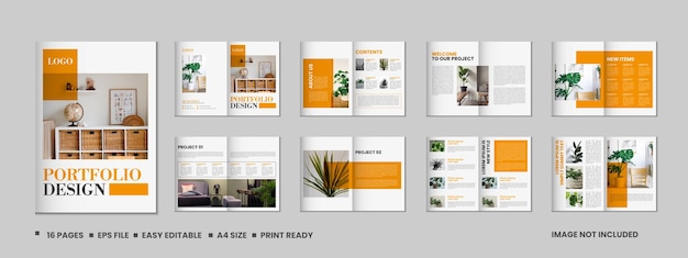 Portfolio magazine template design 16 pages Fashion magazine and a4 architecture portfolio design