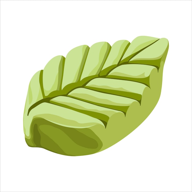 Portion of wasabi decoratively served in the form of a leaf Isolated vector illustration