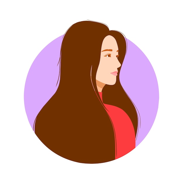 Portrait of a beautiful flat design women