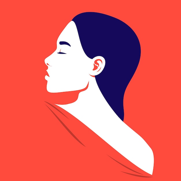 Portrait of a beautiful woman in profile