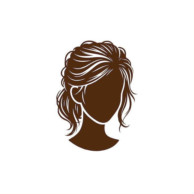 Portrait of a Beautiful Young Woman in Vector Silhouette