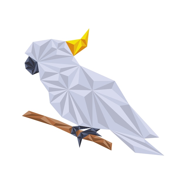 Vector portrait of a cockatoo in polygonal style