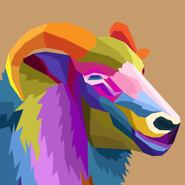 portrait of a goat style pop art style isolated decoration