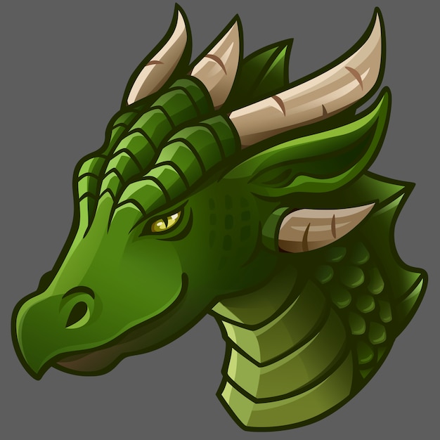 Portrait of green dragon