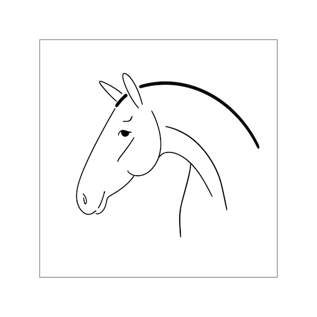 Portrait of a horse in linear style