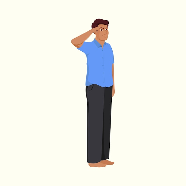 Portrait Of Indian Man Saluting In Standing Pose On White Background