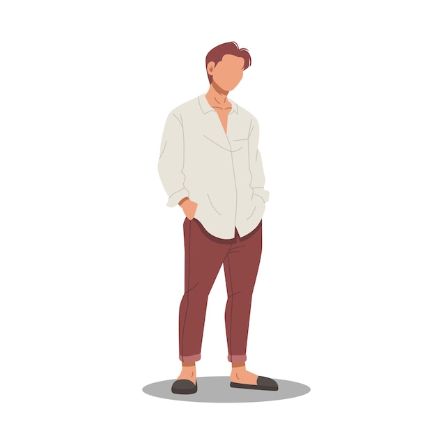 portrait of man in casual stylish outfits flat design illustration