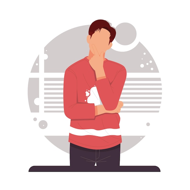 Portrait of a man search ideas in flat design