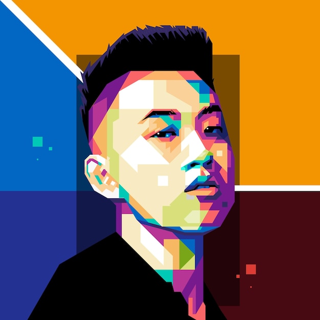 portrait man with wpap style