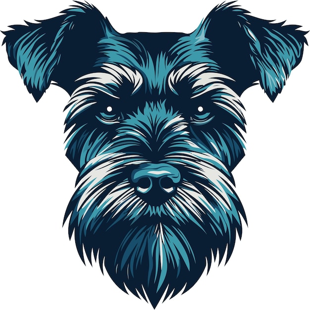 Vector portrait of a miniature schnauzer