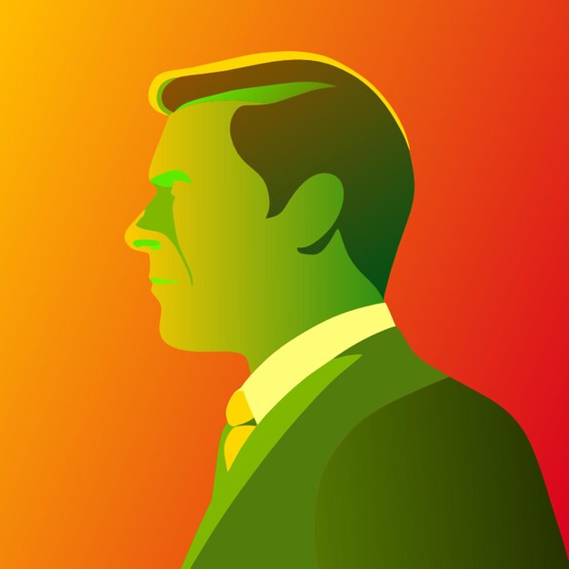 Vector portrait of a modern businessman vector illustration flat 2