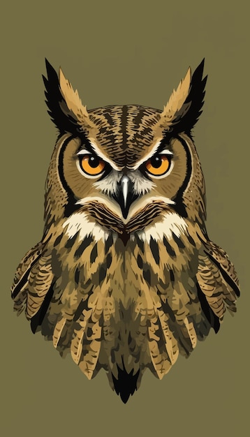 Vector a portrait of an owl by person