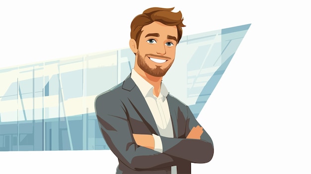 Portrait of Smiling Male Entrepreneur Looking Over