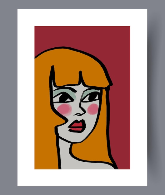 Portrait woman beautiful faces wall art print