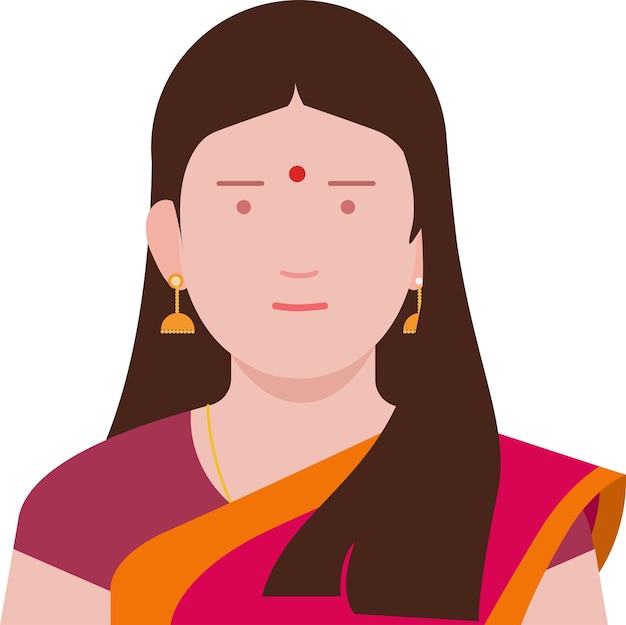 Portrait of a woman of Indian origin wearing a traditional dress sari