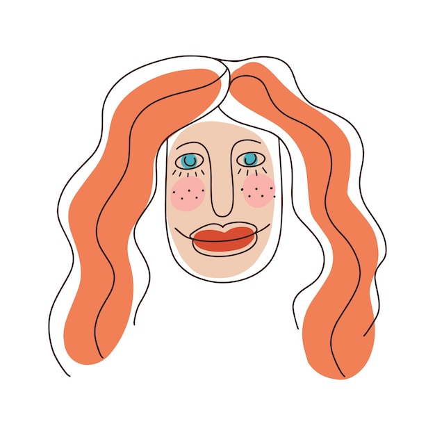 Portrait of a woman in a minimalistic linear style