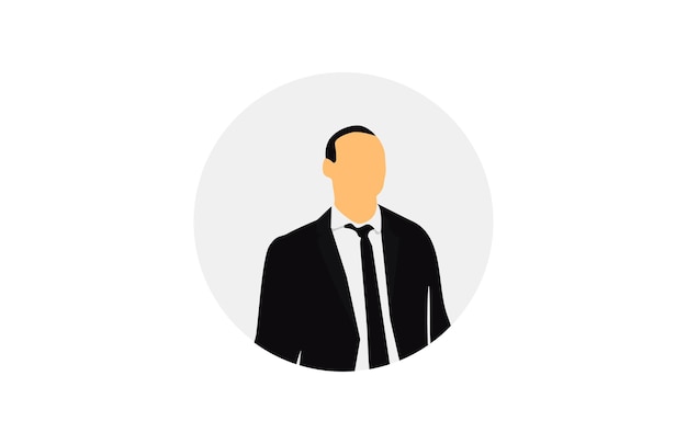 portrait of a young businessman wearing a black suit vector art