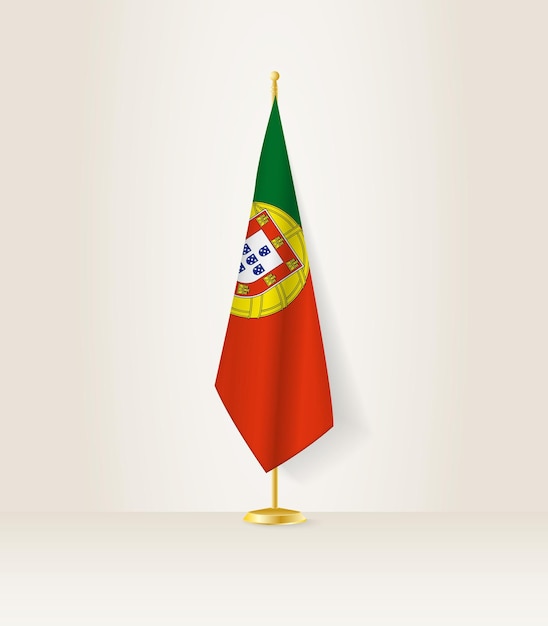 Portugal flag on a flag stand