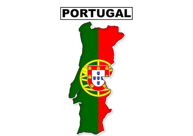 Portugal flag map in vector