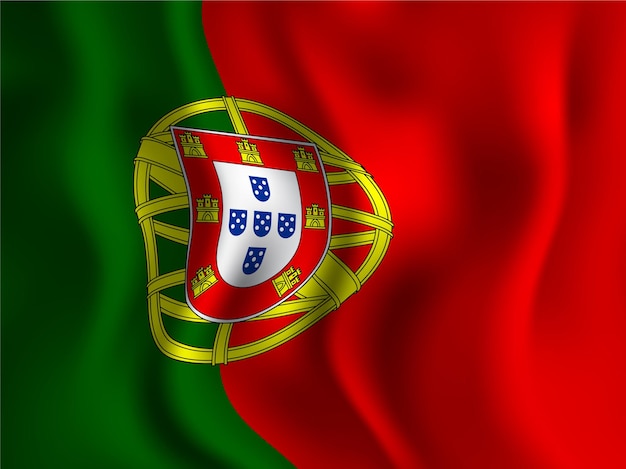 Portugal flag wavy style for independence day