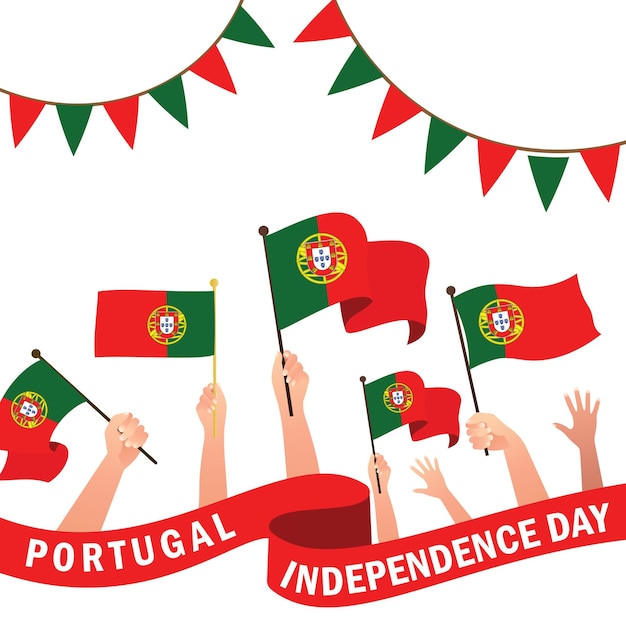 Vector portugal independence day 1st december vector flat illustration