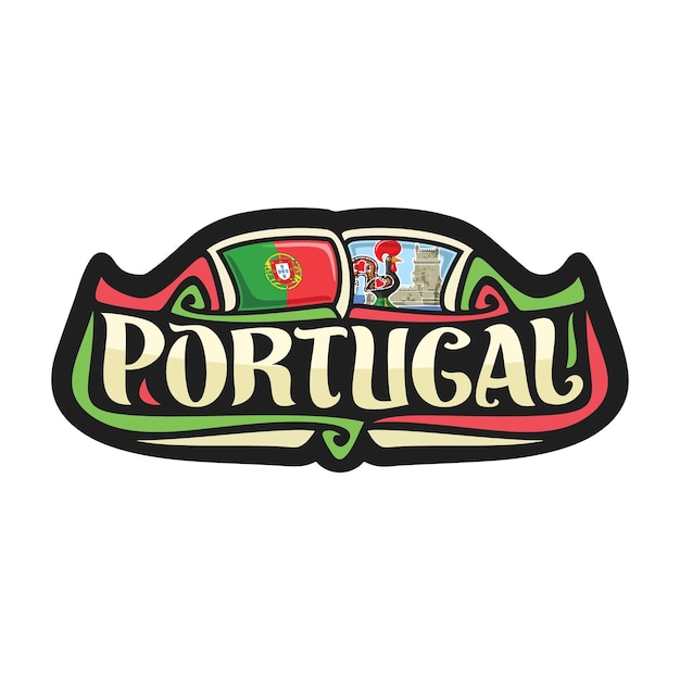 Portugal Sticker Flag Logo Badge Travel Souvenir Illustration