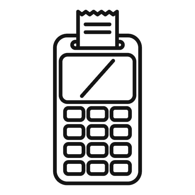 Pos terminal icon outline vector Finance sale shopping