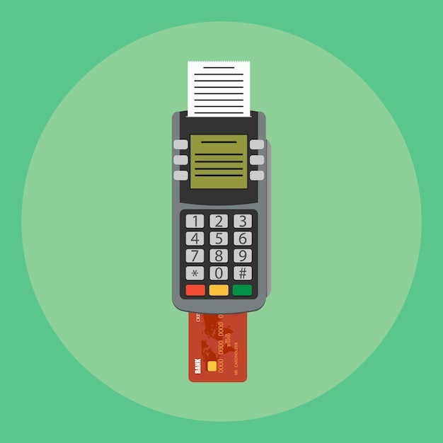 pos terminal isolated on background. Vector illustration. Eps 10.