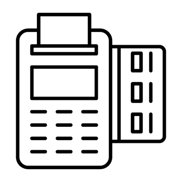 Pos Terminal Line Illustration