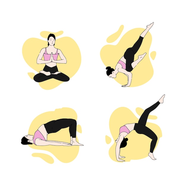 Pose yoga female illustration