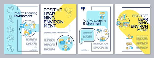 Positive learning environment blue and yellow brochure template