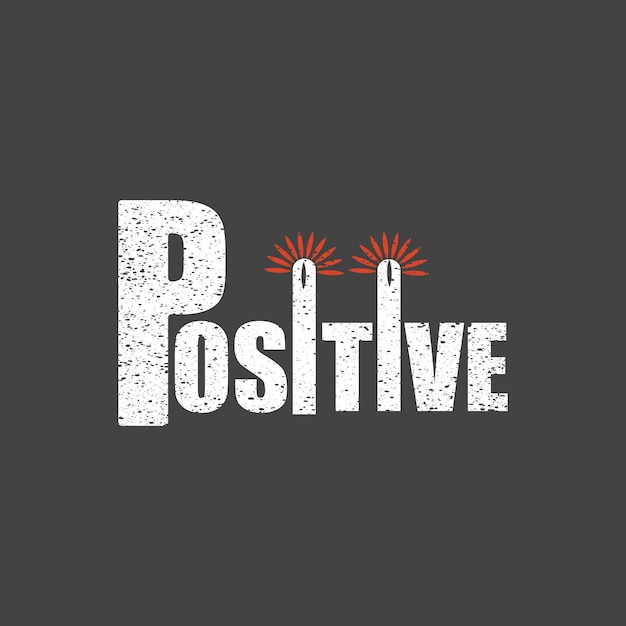 Positive t shirt that easy background Free Vector typography t shirt design