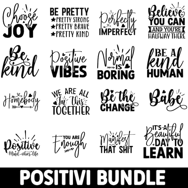 Vector positivity svg tshirt design template