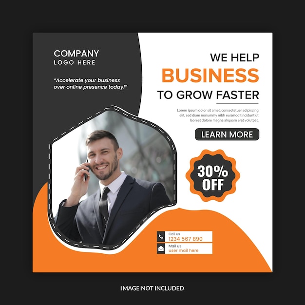 Post design template for digital marketing business agency or social media instagram post design