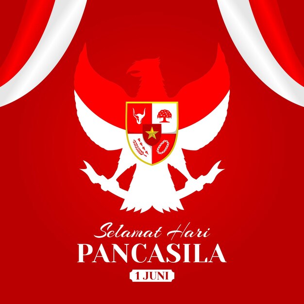 Vector post an instagram ad to commemorate indonesia's pancasila day