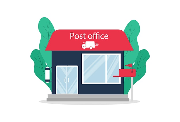 Post office in flat style. Mail service.  illustration.