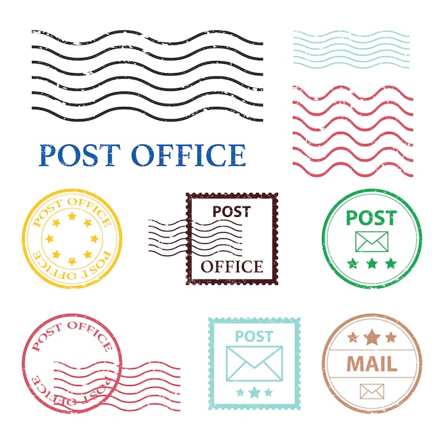 Post office mark   illustration  on white background