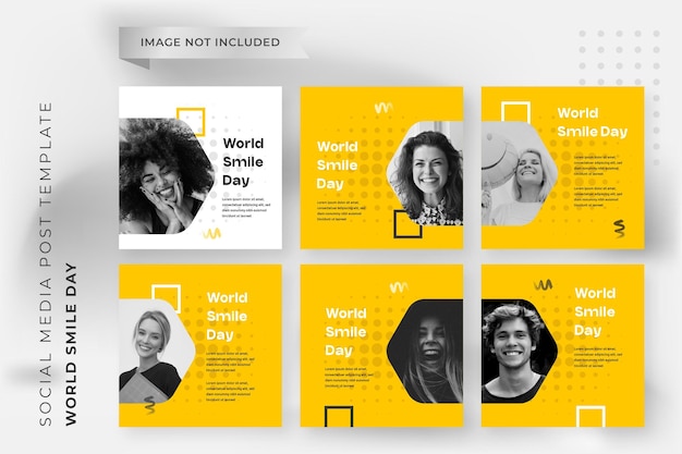 Post square banner world smile day design social media online template