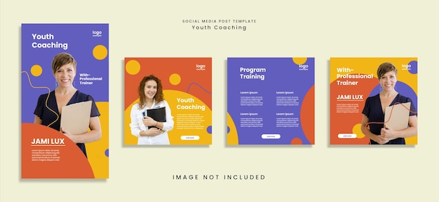 Post and stories youth coaching classes social media template