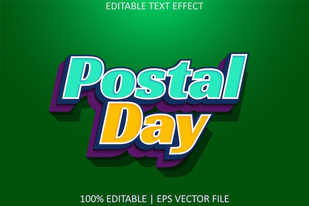 Postal Day With Modern Style Editable Text Effect