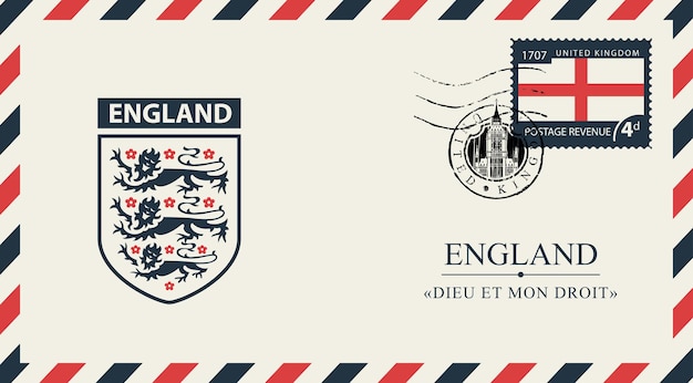 postal envelope on theme of england