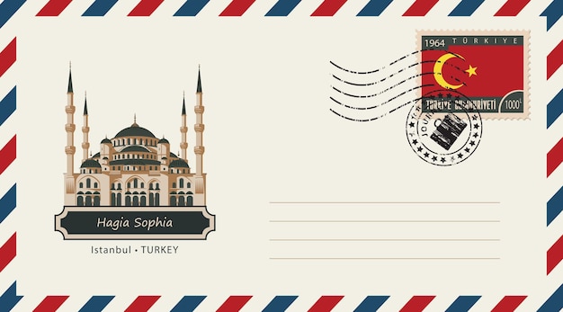 postal envelope with Istanbul Hagia Sophia