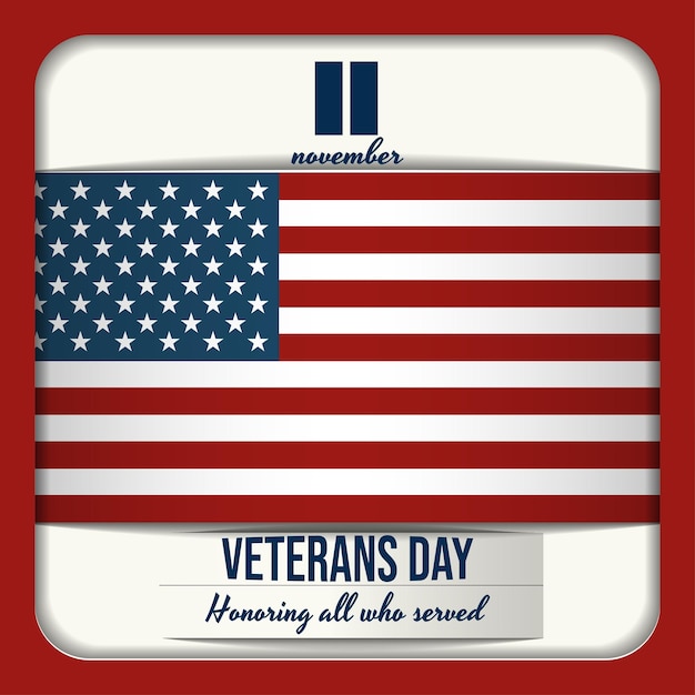 A postcard dedicated to veterans Day on November 11 in the style of paper cut