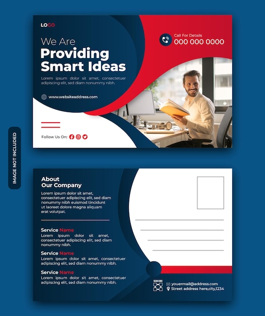 postcard design template for corporate business agency