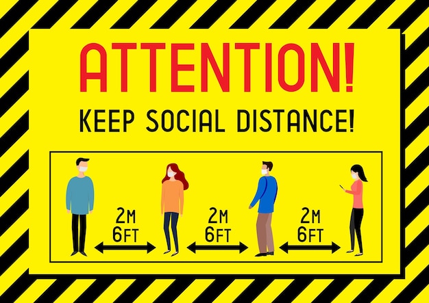 Poster about keeping social distance