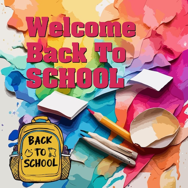 A poster for back to school with the words back to school written on it