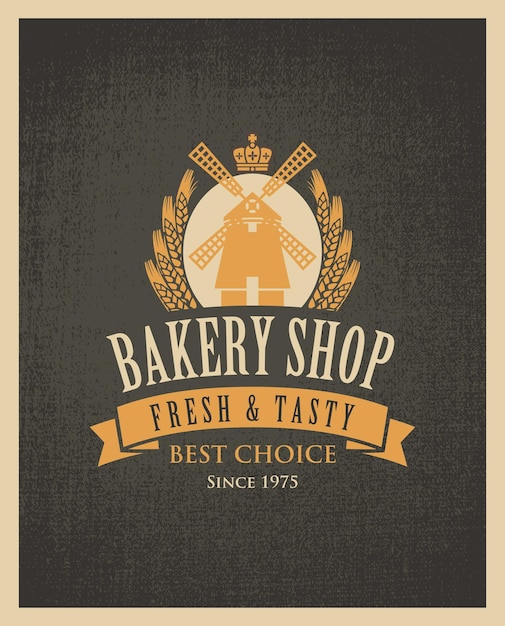 poster for bakery with mill