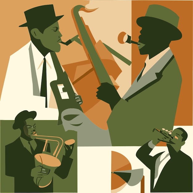 Vector a poster of a band with a man playing a trumpet