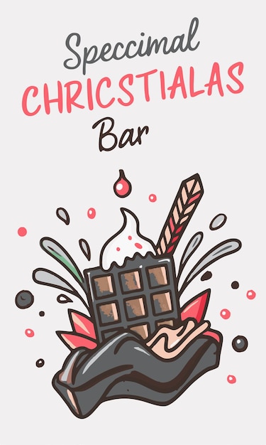 Vector poster for the bars bar has a picture of a person holding a glass of chocolate